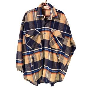 ETHOS Plaid Oversized Shacket would easily fit up to XXL